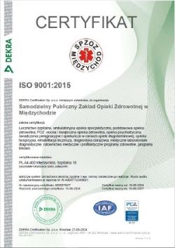 Certyfikat ISO 9001:2015